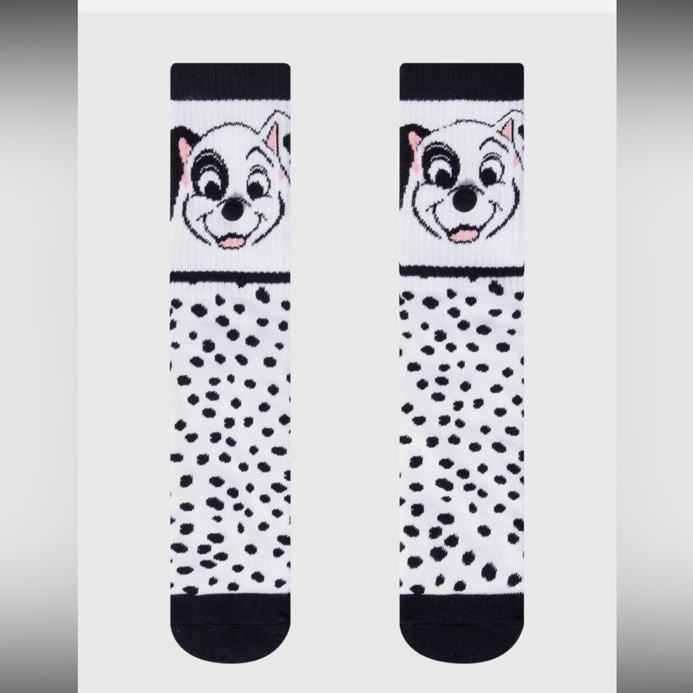 NWT 3D Nose Polka Dot Disney 100 Dalmatians Woman Crew Sock